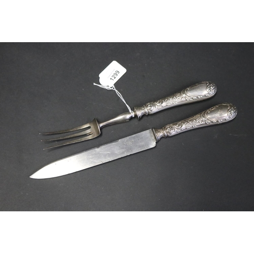 Antique French silver handled