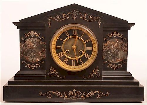 ANTIQUE FRENCH SLATE CASE MANTEL
