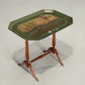 ANTIQUE FRENCH TOLE TRAY ON TA