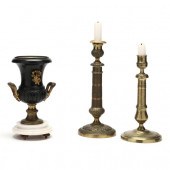 ANTIQUE FRENCH TOLE URN AND TW