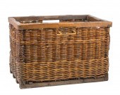 ANTIQUE FRENCH WICKER AND OAK
