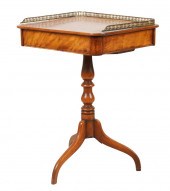 ANTIQUE FRUITWOOD WORK TABLEAn
