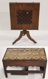 ANTIQUE GAME TABLE & A METAMOR