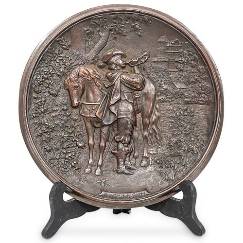 ANTIQUE GERMAN BRONZE "BEHUT DICH