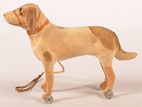 ANTIQUE GERMAN FELT COVERED DOG