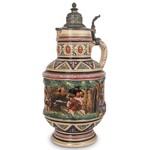 ANTIQUE GERMAN "HUNTING SCENE" BEER