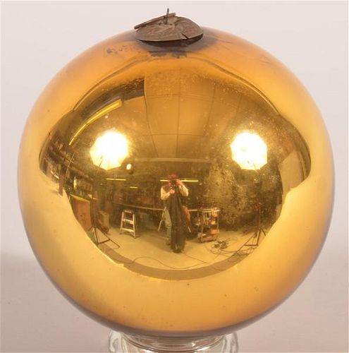 ANTIQUE GERMAN KUGEL, GOLD BLOWN