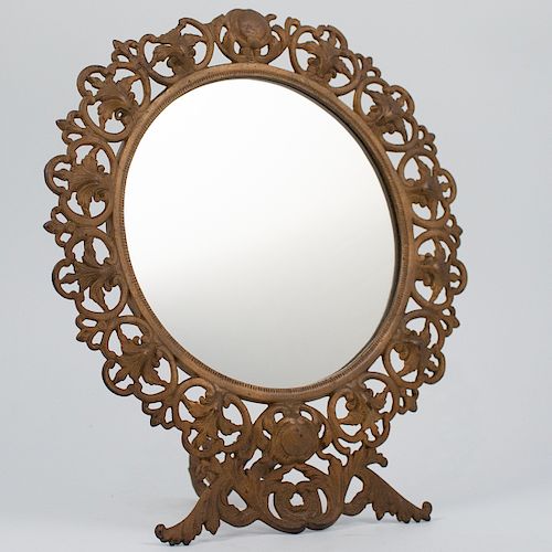 ANTIQUE GILDED METAL VANITY