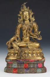 ANTIQUE GILT BRONZE FIGURE OF