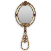 ANTIQUE GILT BRONZE HAND MIRRO