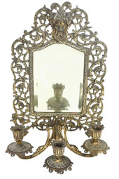 ANTIQUE GILT BRONZE MIRRORED C