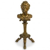 ANTIQUE GILT BRONZE SATYR TABL