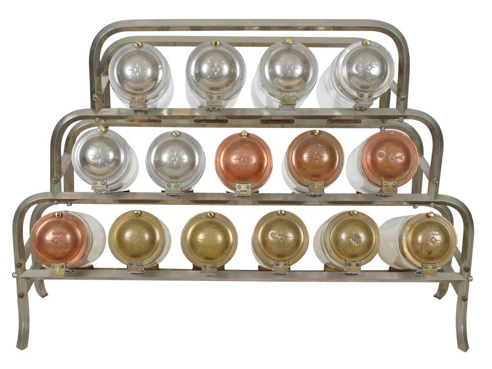 ANTIQUE GLASS & METAL CANDY JAR
