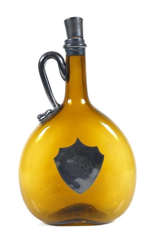 ANTIQUE GLASS STERLING OVERLAY