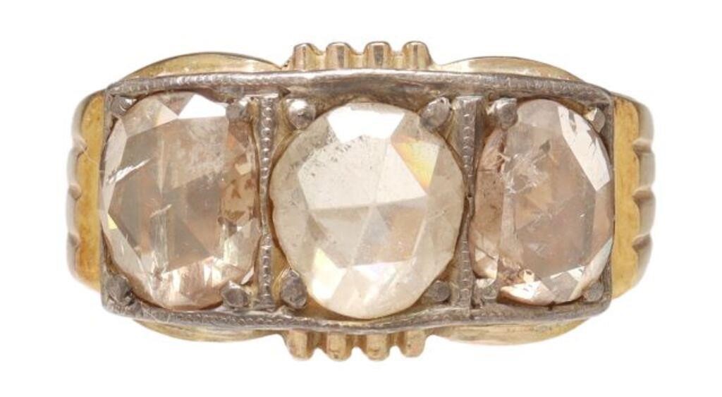 ANTIQUE GOLD & 4.00CTTW ROSE CUT