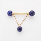 Antique Gold and Lapis Fibula