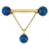 Antique Gold and Lapis Fibula