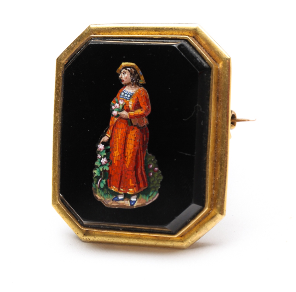 ANTIQUE GOLD AND MICRO MOSAIC