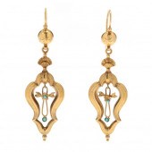 ANTIQUE GOLD AND TURQUOISE EAR