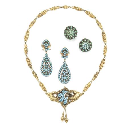 Antique Gold and Turquoise Necklace