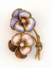 ANTIQUE GOLD, DIAMOND AND ENAM