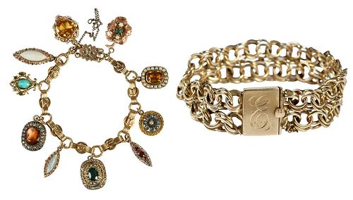 ANTIQUE GOLD GEMSTONE CHARM