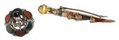 ANTIQUE GOLD KILT PIN, AND SCO