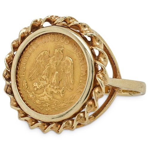 ANTIQUE GOLD MEXICAN PESO