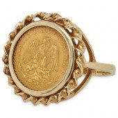 ANTIQUE GOLD MEXICAN PESO RING
