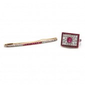 ANTIQUE GOLD, RUBY, AND DIAMON