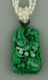ANTIQUE GREEN JADE CIRCA 1920S