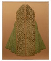 ANTIQUE GREEN SILK BROCADE BIS