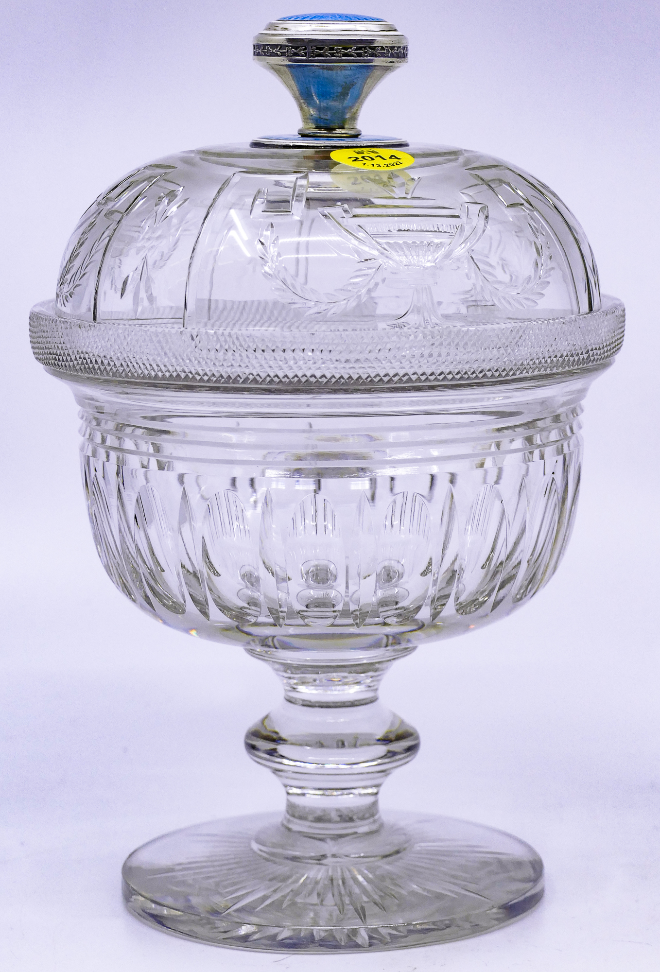 Antique Guilloche Sterling Finial