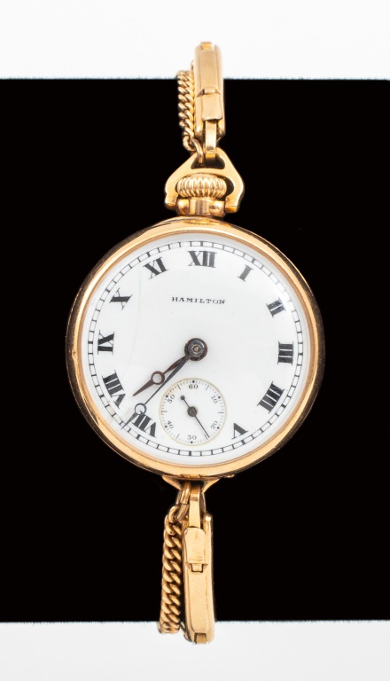 ANTIQUE HAMILTON 14K GOLD POCKET