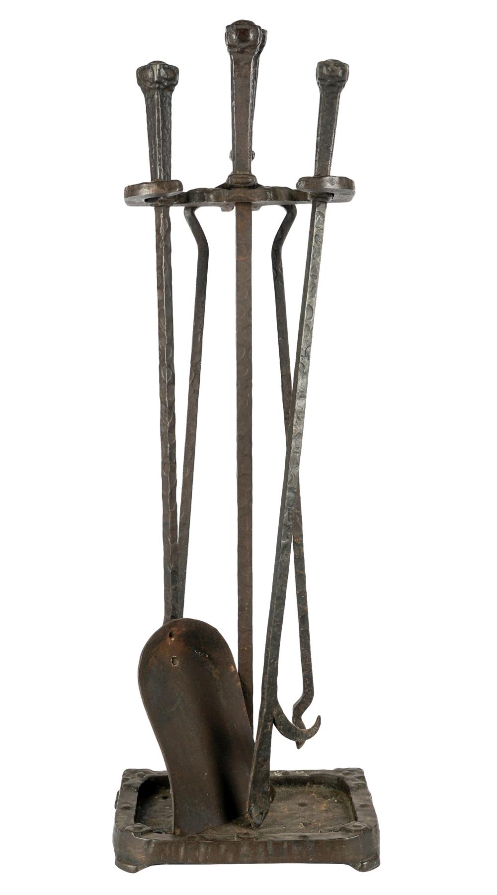 ANTIQUE HAMMERED IRON FIRETOOL
