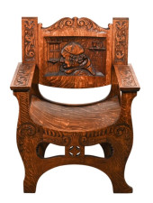 ANTIQUE HAND CARVED QUARTER SA