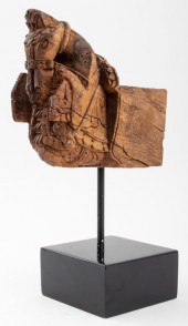 ANTIQUE HAND-CARVED WOOD ARCHI