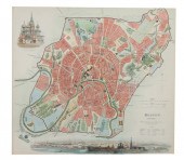 Antique hand colored engraving
