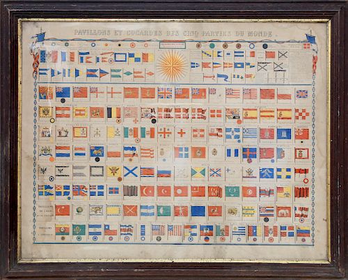 ANTIQUE HAND COLORED WORDLY