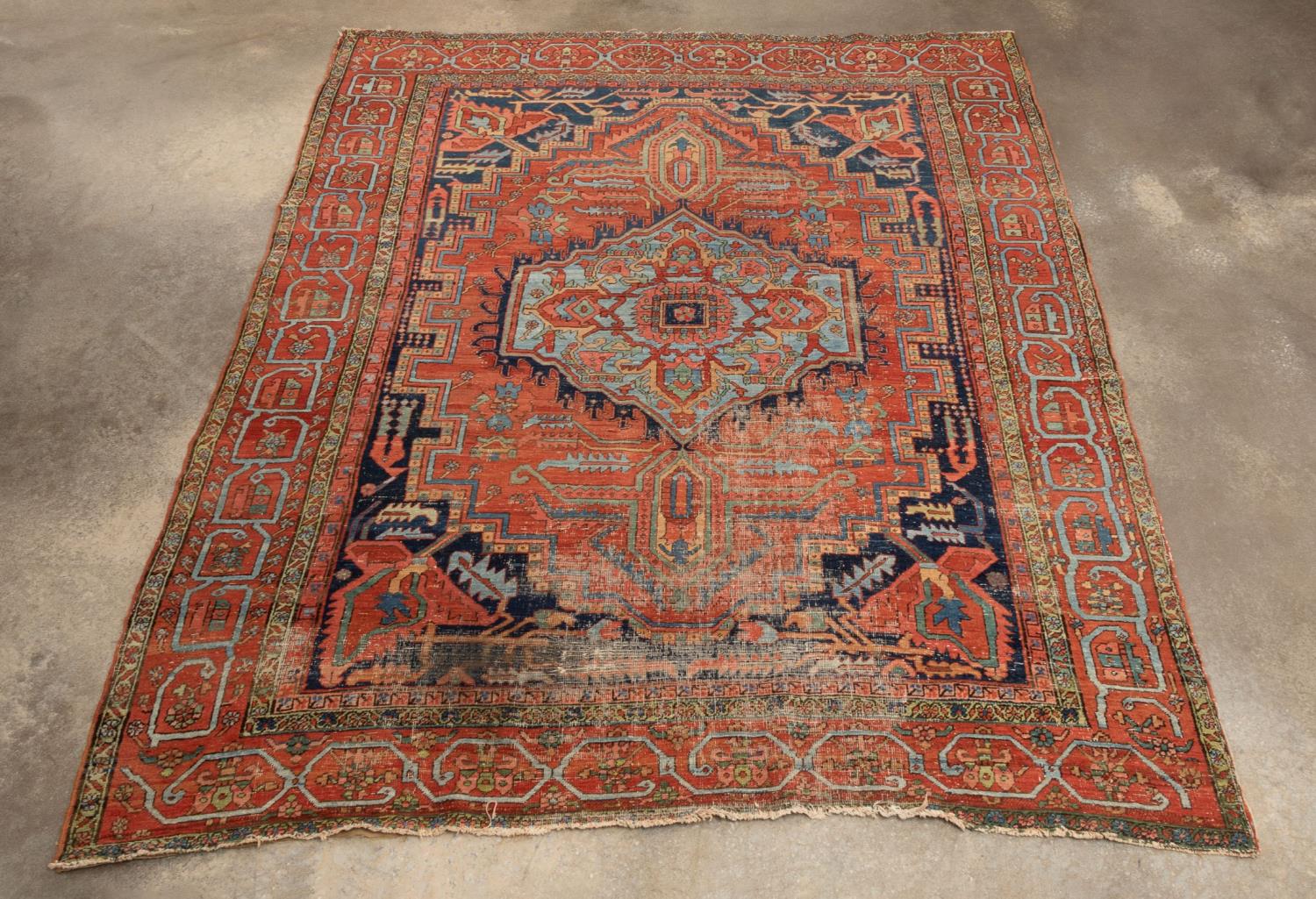 ANTIQUE HAND KNOTTED WOOL PERSIAN