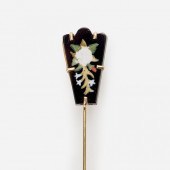 ANTIQUE HAND PAINTED ONYX 14K