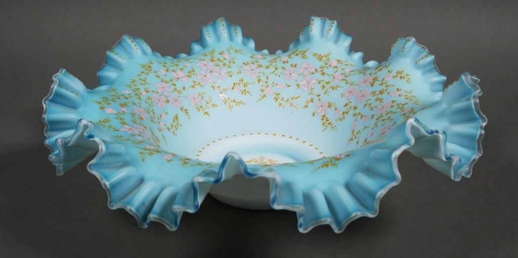 ANTIQUE HAND PAINTED RUFFLE EDGE
