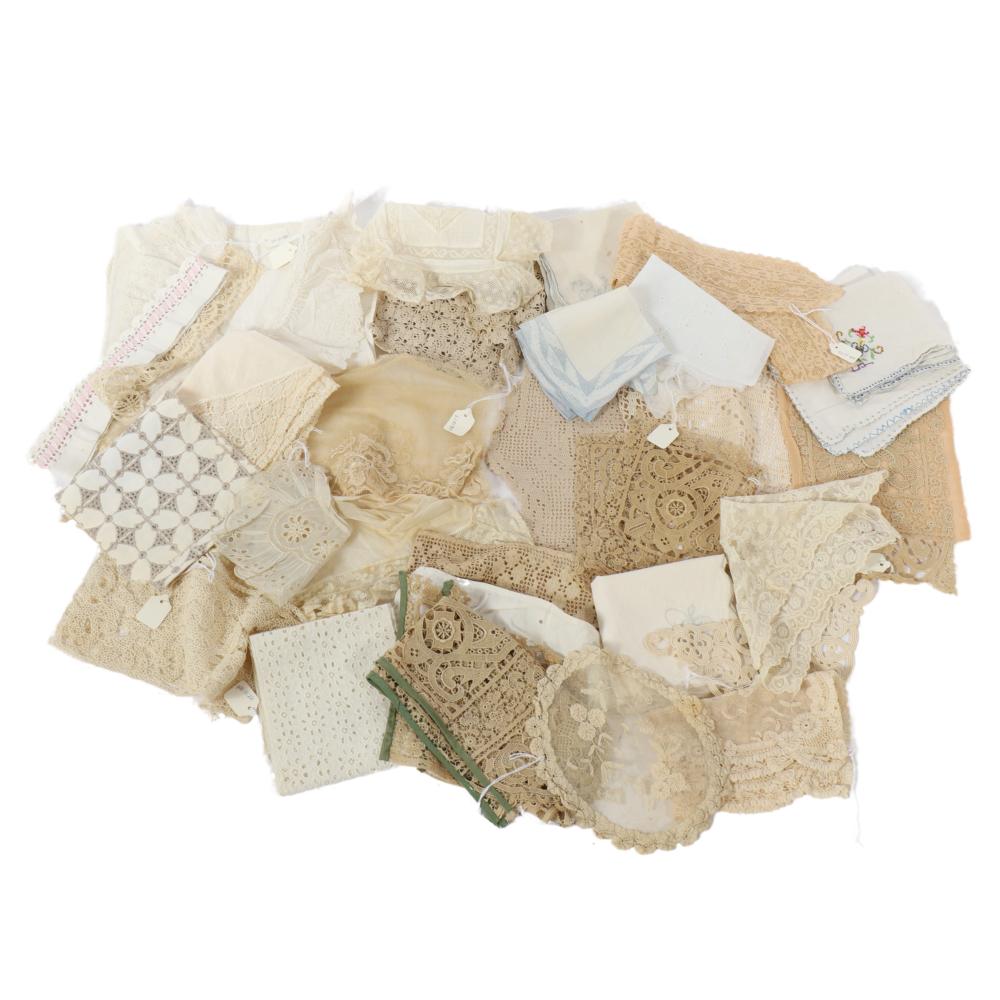 ANTIQUE HAND TATTED LACE REMNANTS