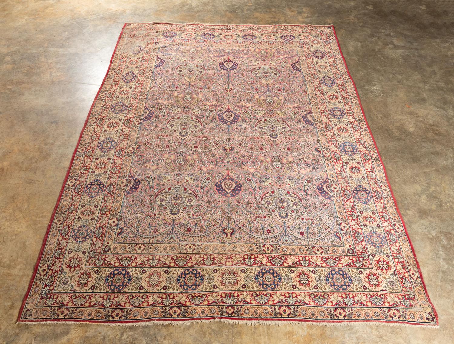 ANTIQUE HAND-WOVEN KERMAN RUG