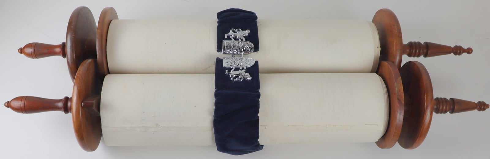 ANTIQUE HAND WRITTEN TORAH SCROLL &