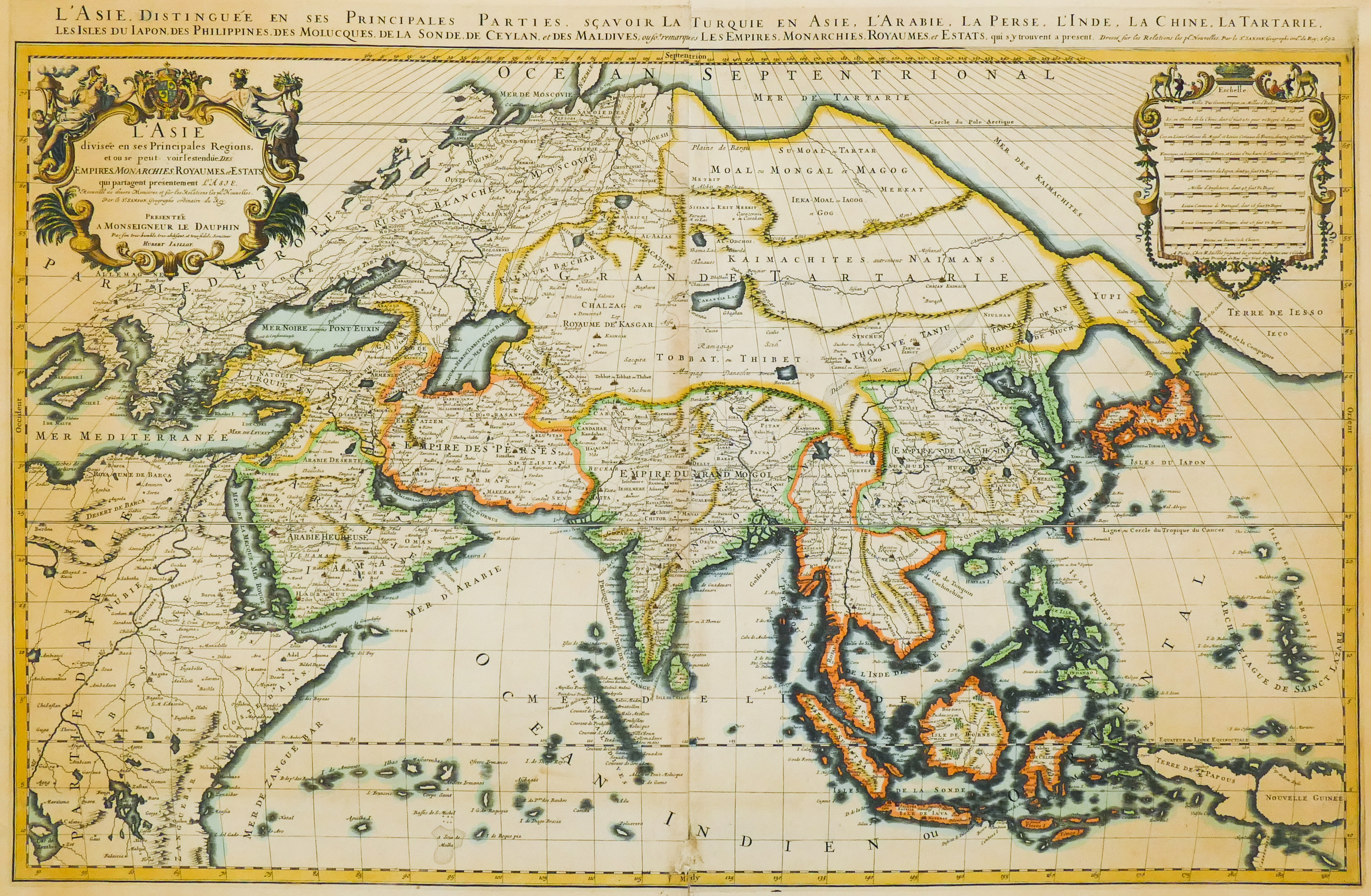 Antique Handcolored French Map of