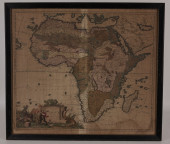 ANTIQUE HANDCOLORED MAP OF AFR