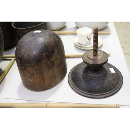 Antique hat block with matched