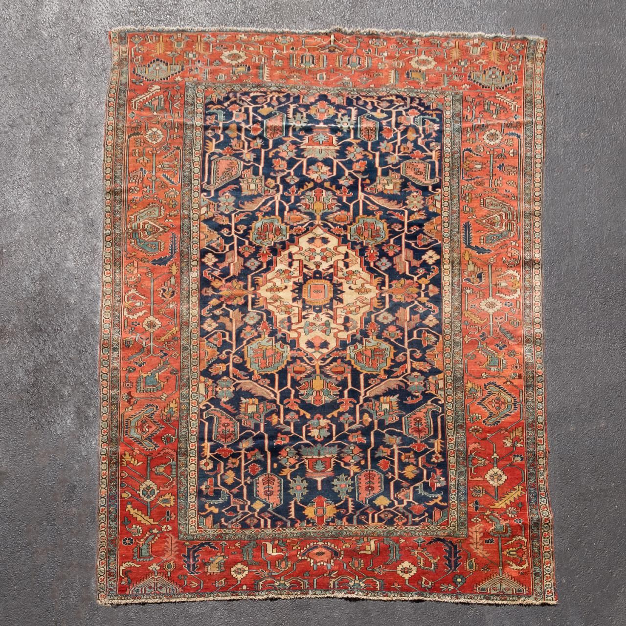 ANTIQUE HERIZ HANDWOVEN CARPET,