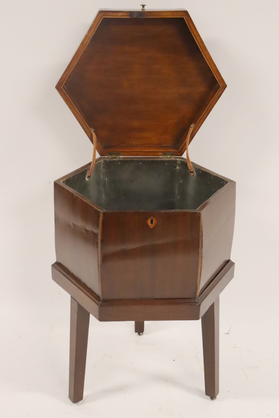 ANTIQUE HEXAGONAL INLAID MAHOGANY